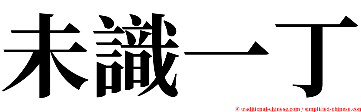 未識一丁 serif font