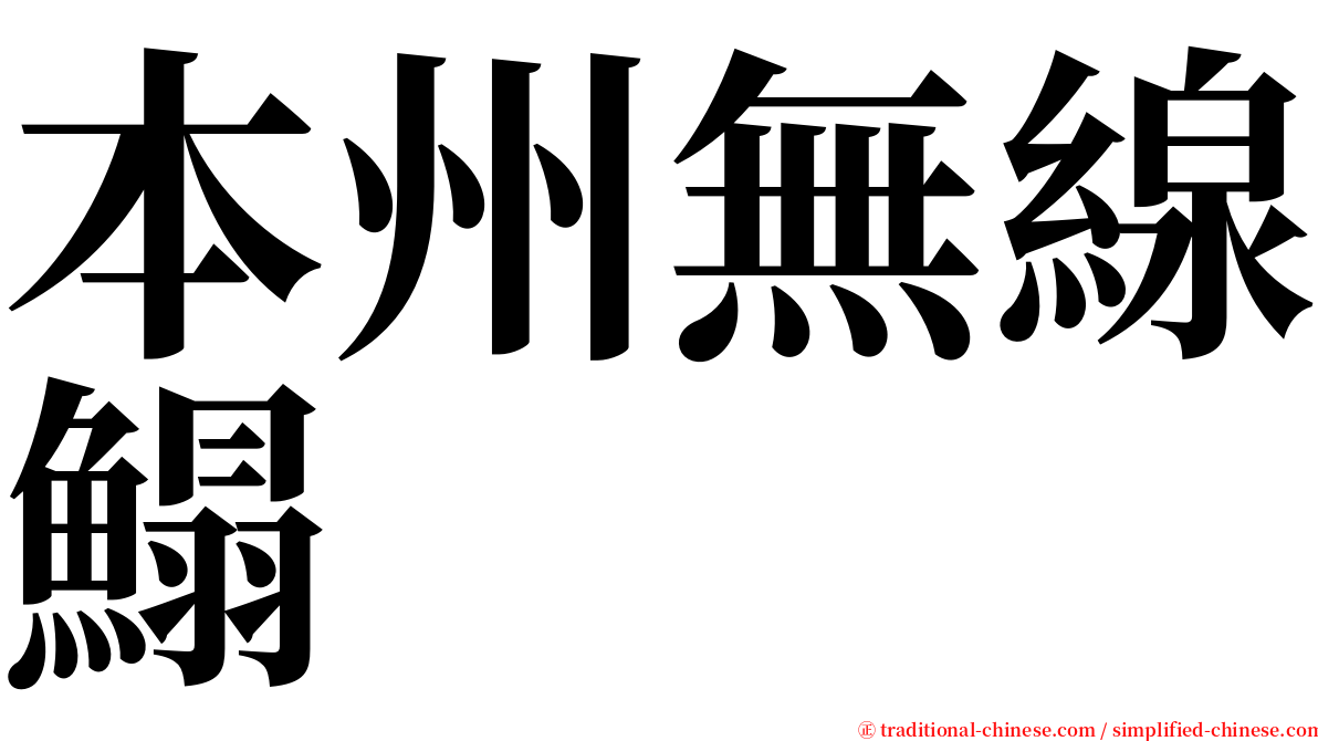 本州無線鰨 serif font