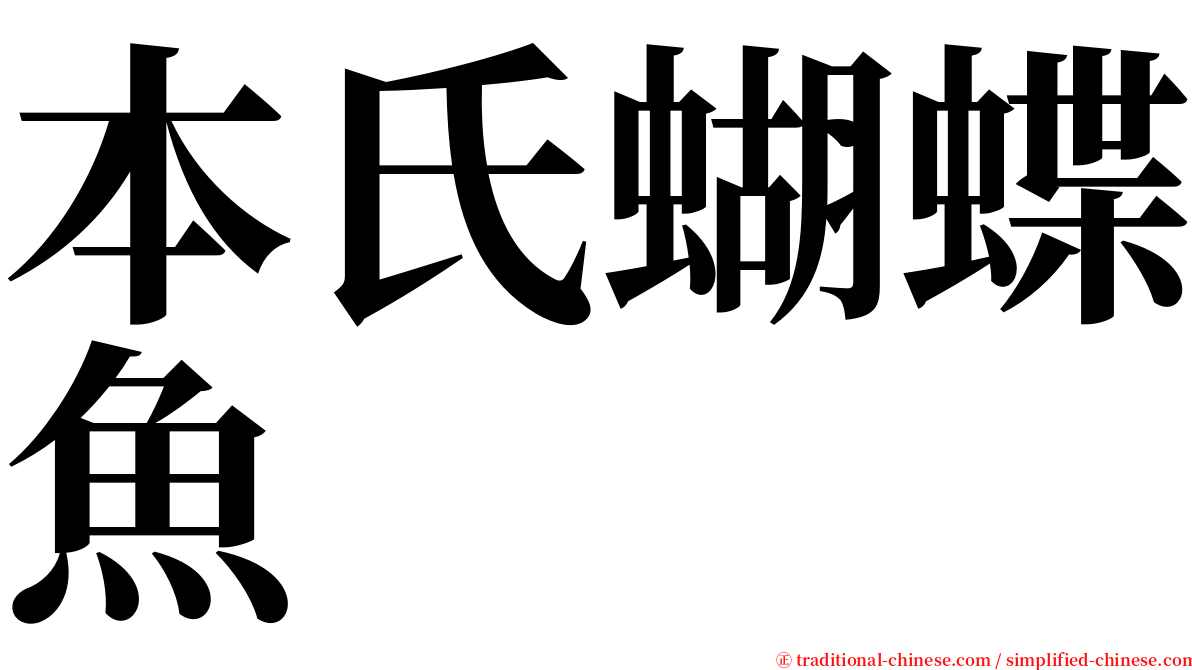 本氏蝴蝶魚 serif font