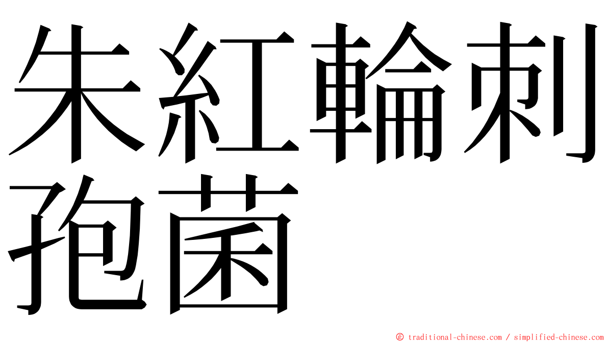 朱紅輪刺孢菌 ming font