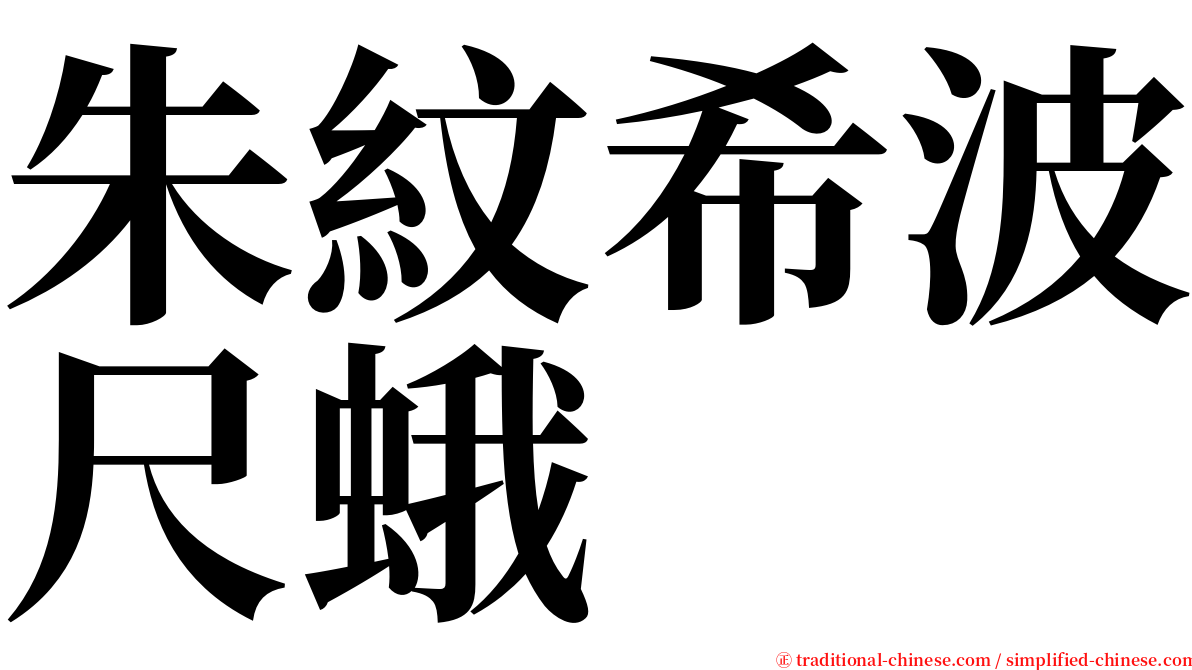 朱紋希波尺蛾 serif font