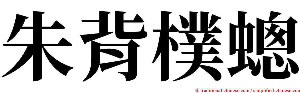 朱背樸蟌 serif font