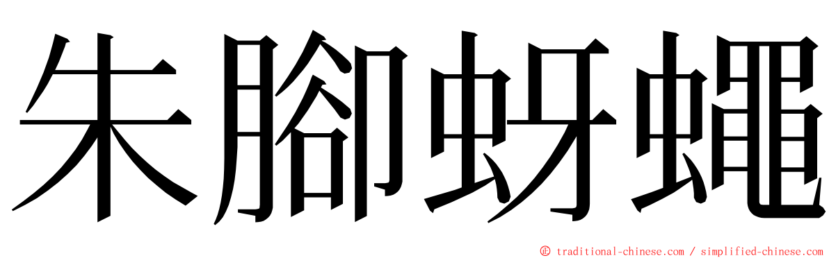 朱腳蚜蠅 ming font