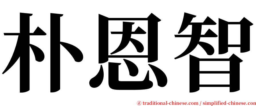 朴恩智 serif font