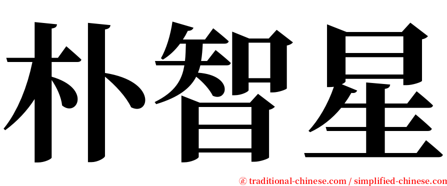 朴智星 serif font