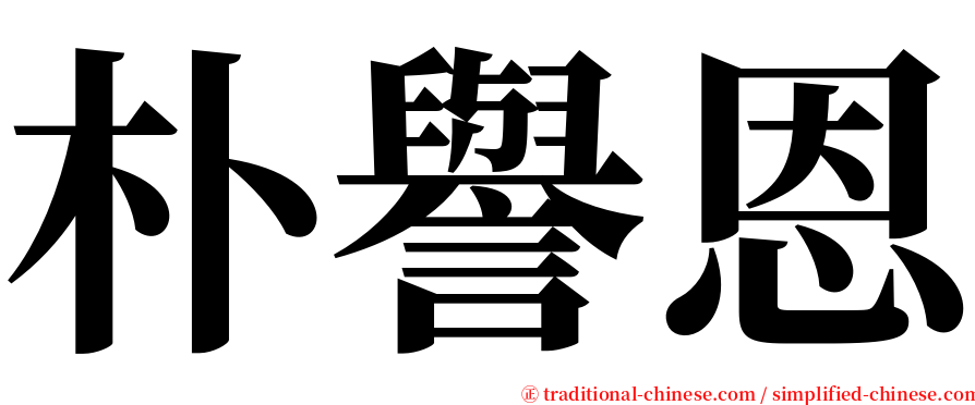 朴譽恩 serif font