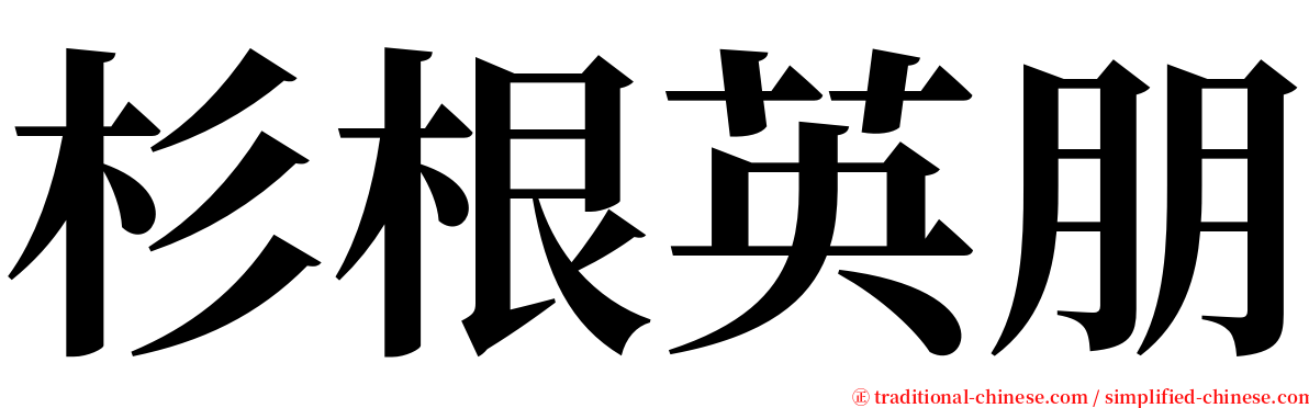 杉根英朋 serif font