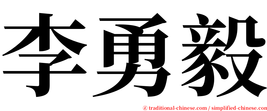 李勇毅 serif font