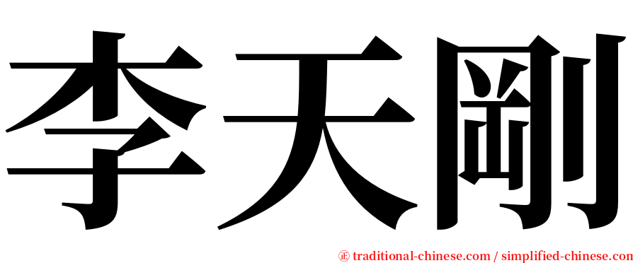 李天剛 serif font