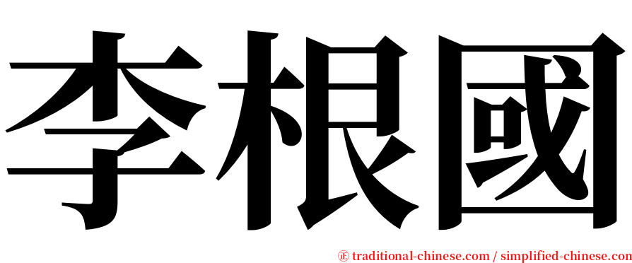 李根國 serif font