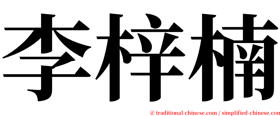 李梓楠 serif font