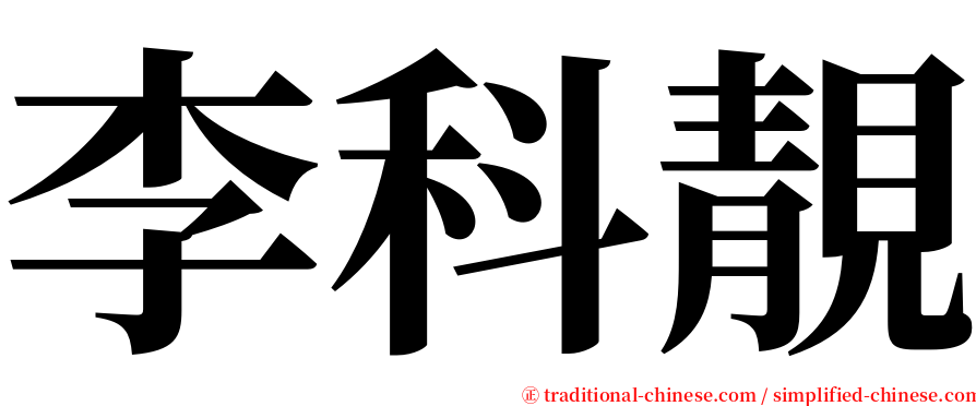 李科靚 serif font