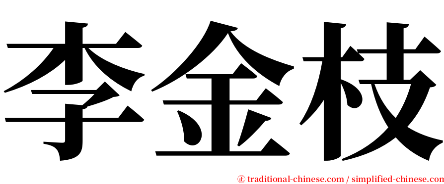 李金枝 serif font