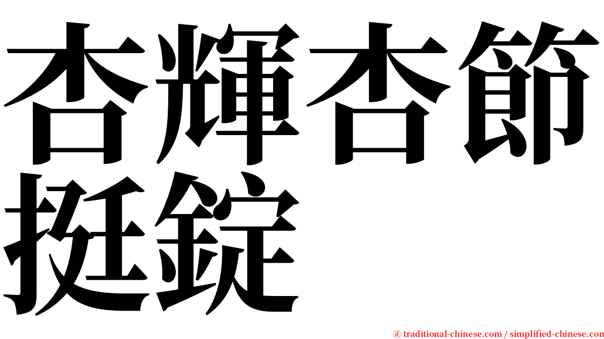 杏輝杏節挺錠 serif font