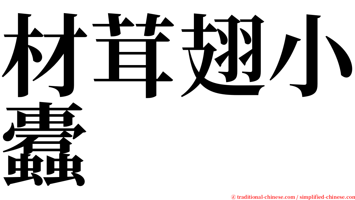 材茸翅小蠹 serif font