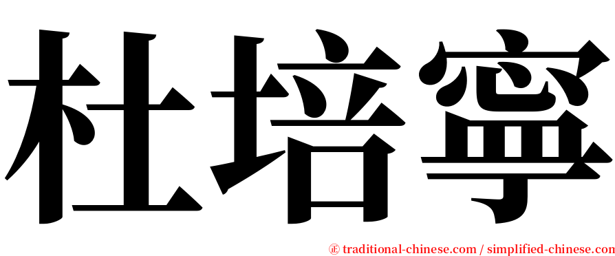 杜培寧 serif font