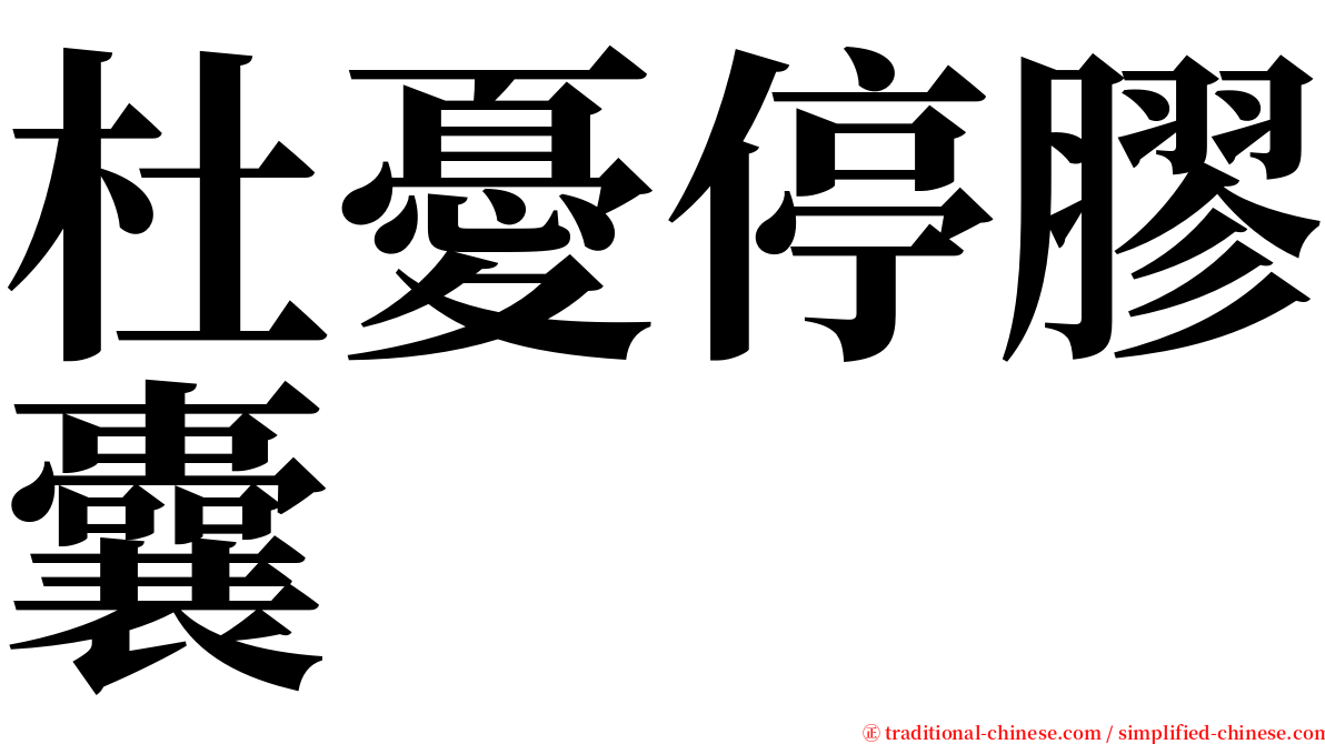 杜憂停膠囊 serif font