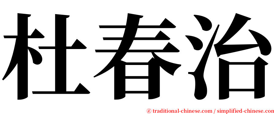 杜春治 serif font