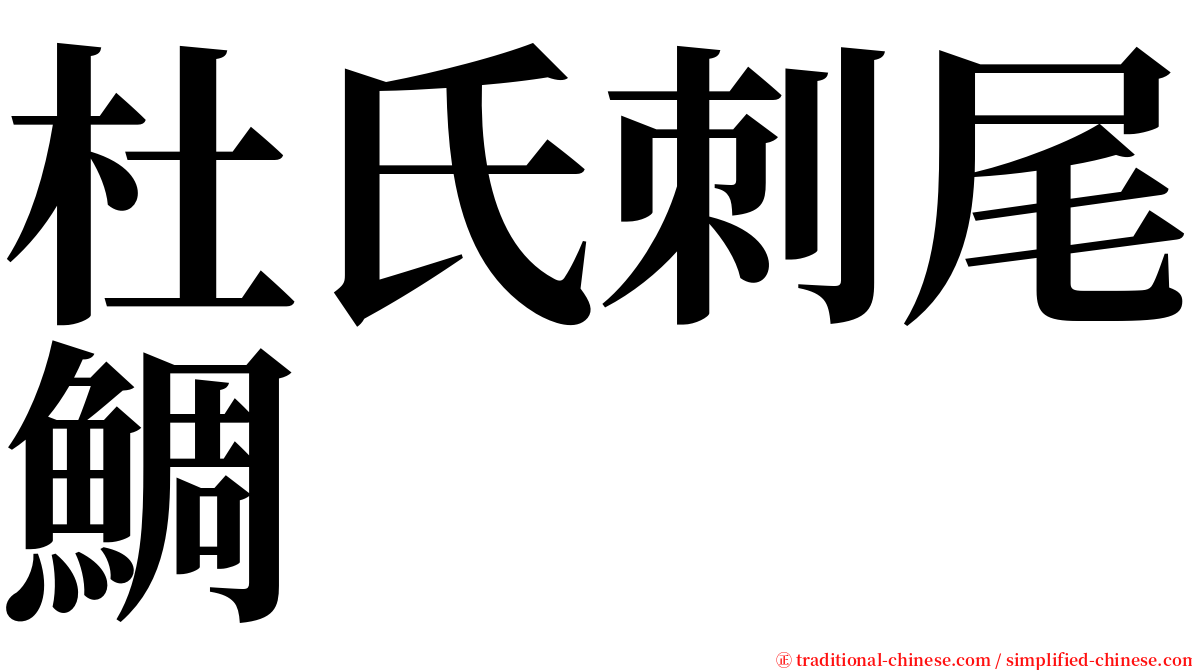 杜氏刺尾鯛 serif font