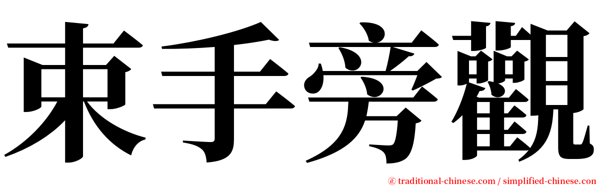 束手旁觀 serif font