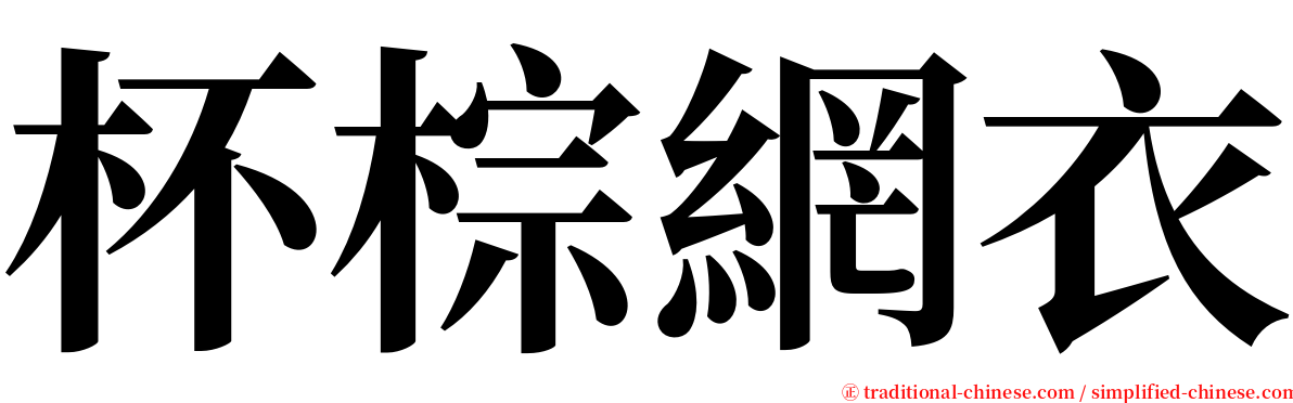 杯棕網衣 serif font