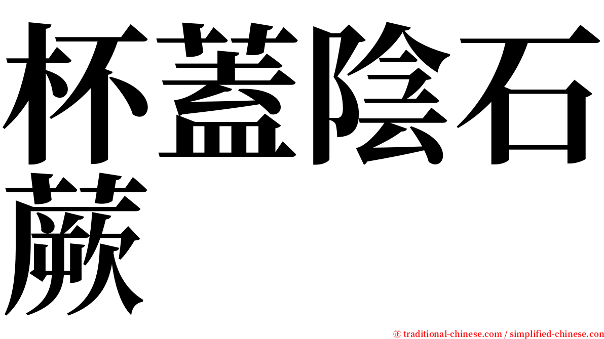 杯蓋陰石蕨 serif font