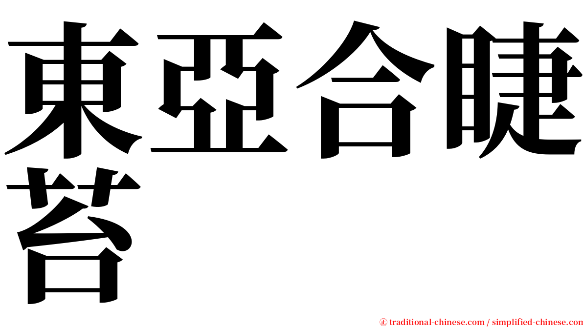 東亞合睫苔 serif font