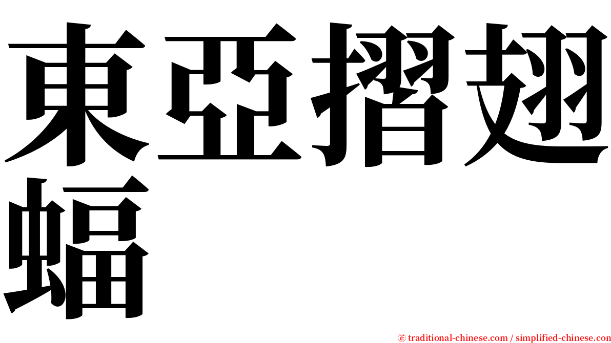 東亞摺翅蝠 serif font