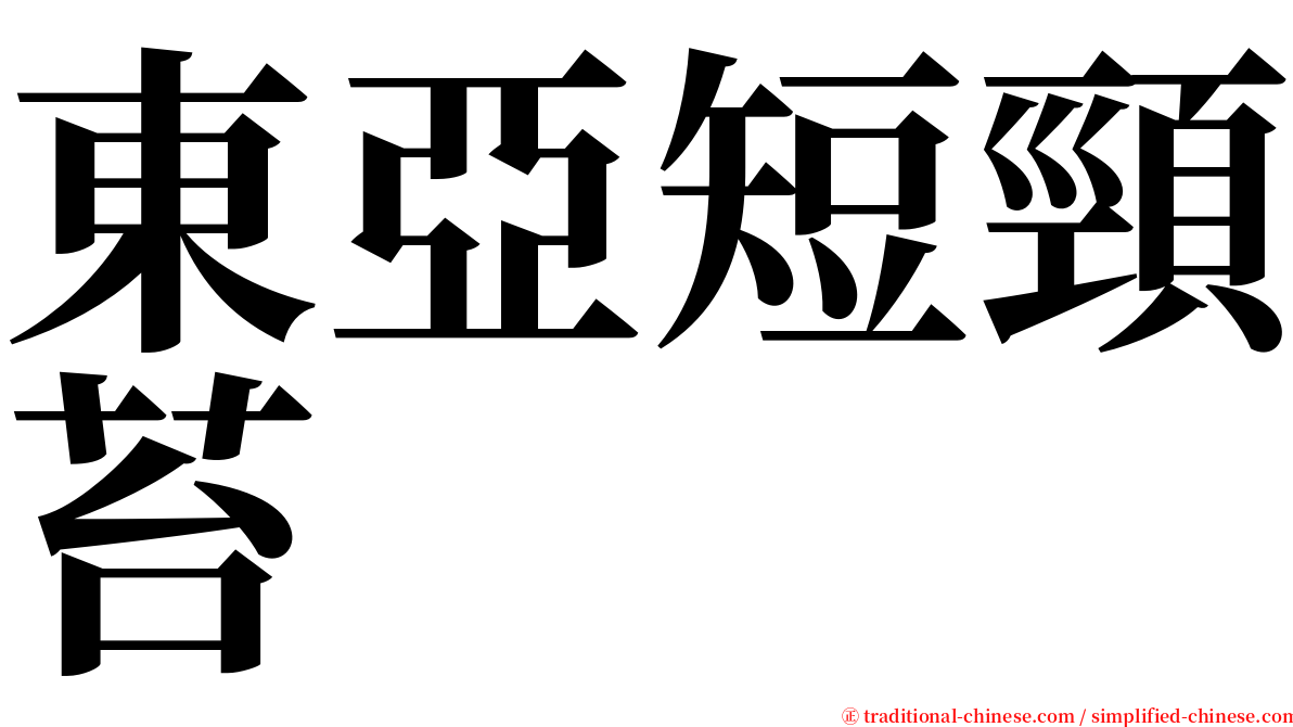 東亞短頸苔 serif font