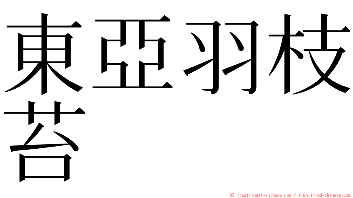 東亞羽枝苔 ming font