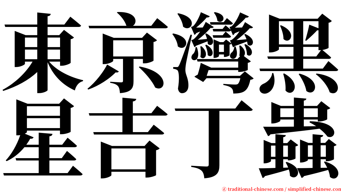 東京灣黑星吉丁蟲 serif font