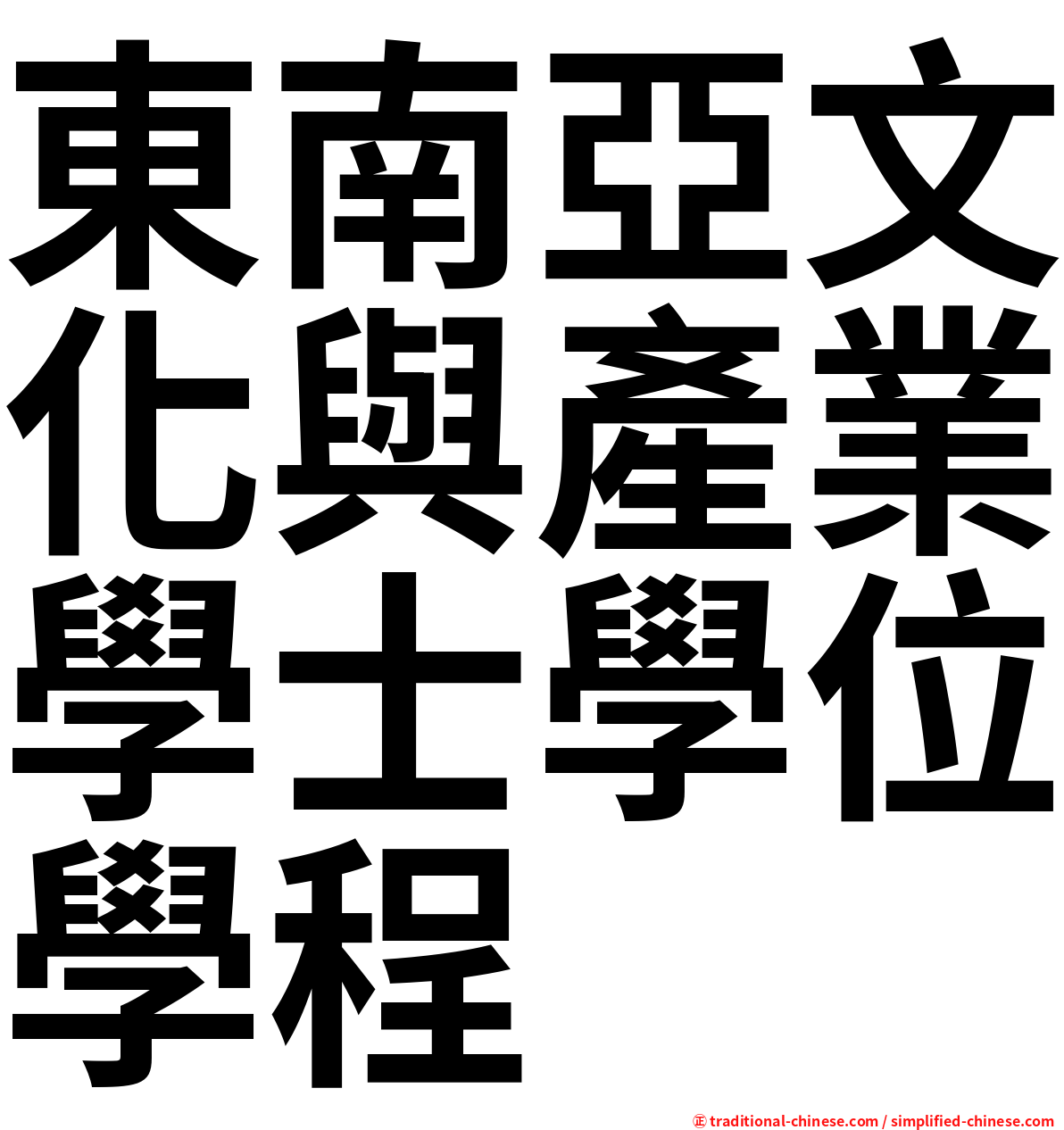 東南亞文化與產業學士學位學程