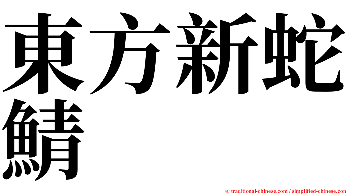 東方新蛇鯖 serif font