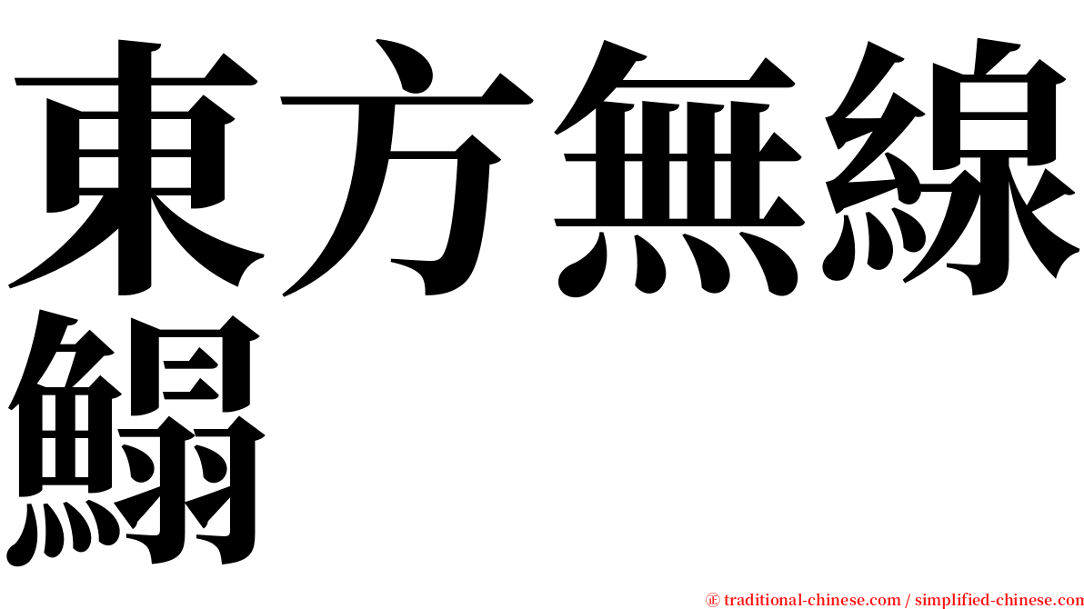 東方無線鰨 serif font