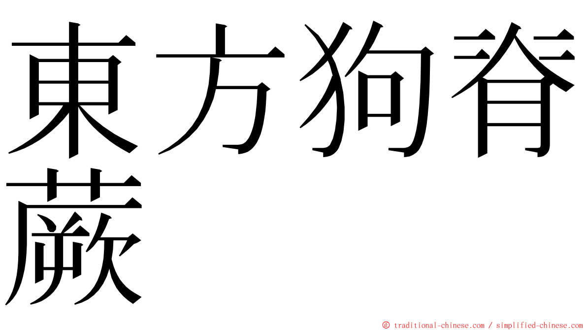 東方狗脊蕨 ming font