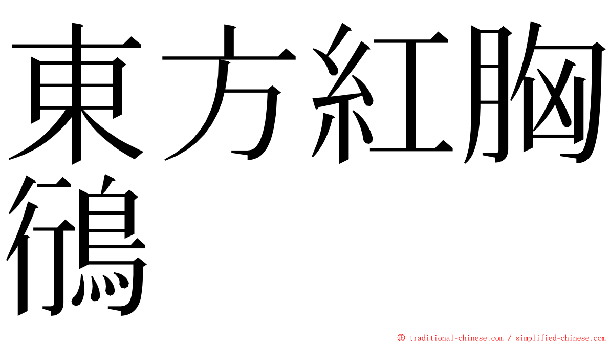 東方紅胸鴴 ming font