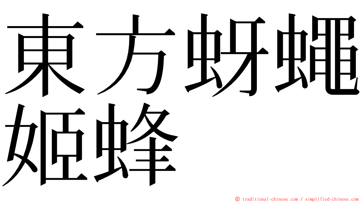 東方蚜蠅姬蜂 ming font