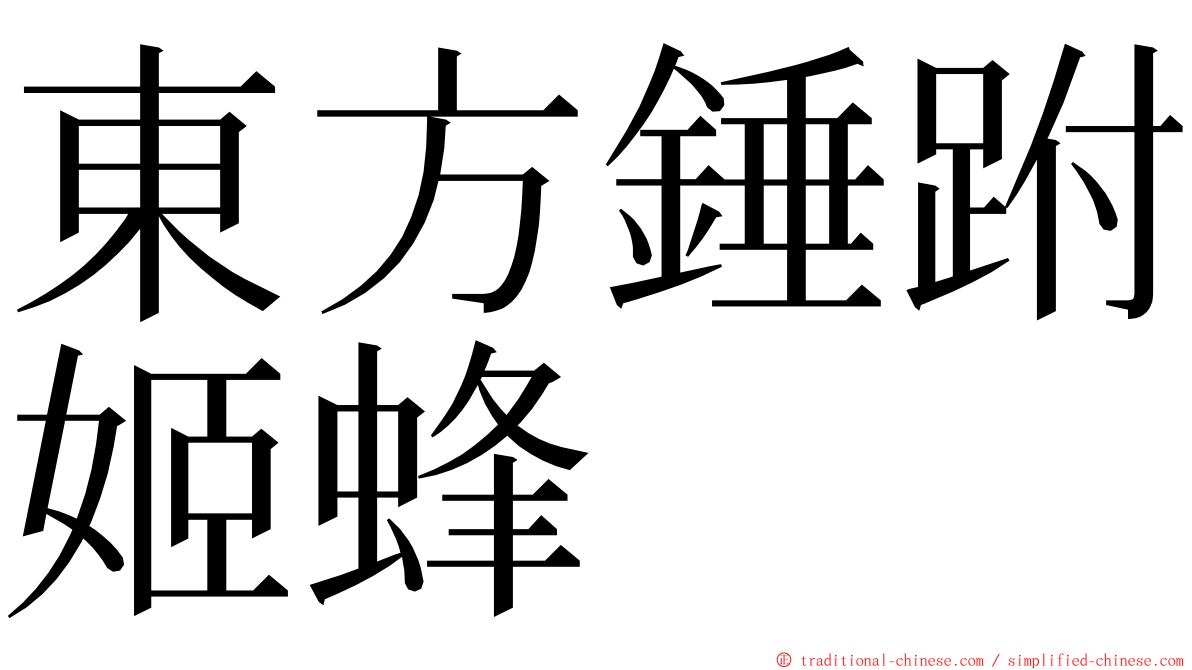 東方錘跗姬蜂 ming font