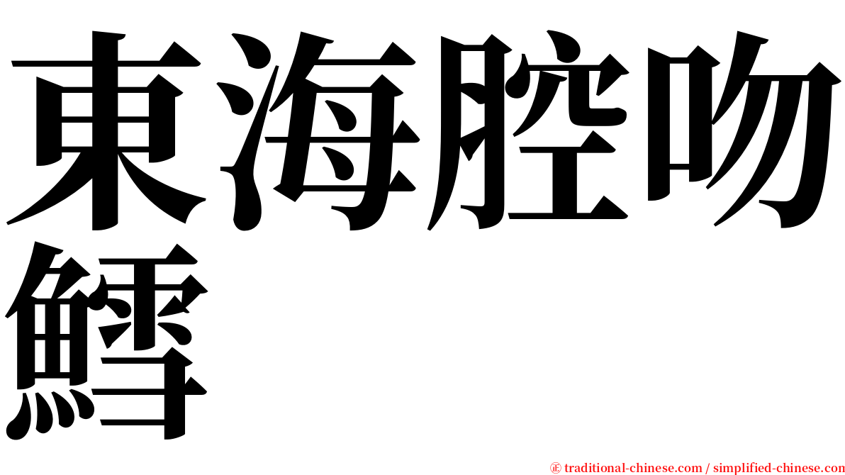 東海腔吻鱈 serif font