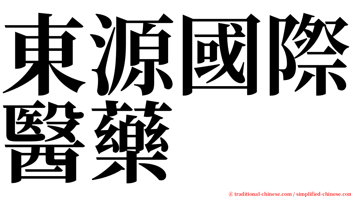 東源國際醫藥 serif font