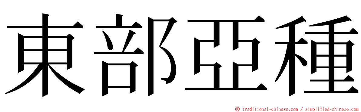 東部亞種 ming font