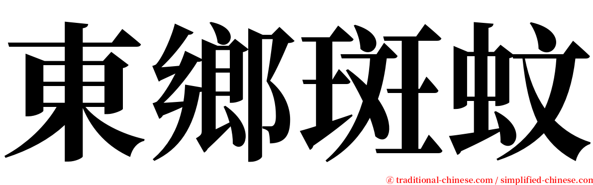 東鄉斑蚊 serif font