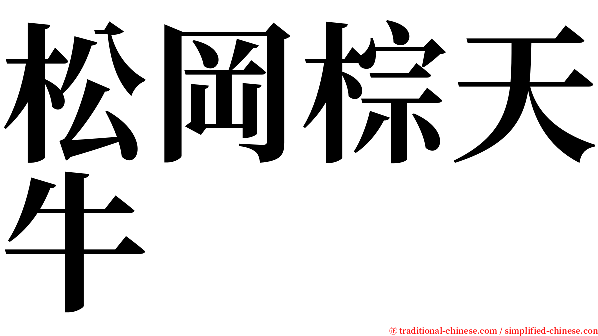 松岡棕天牛 serif font