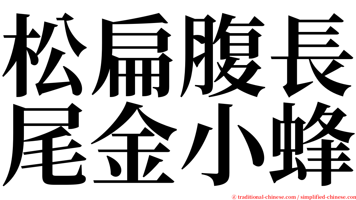 松扁腹長尾金小蜂 serif font