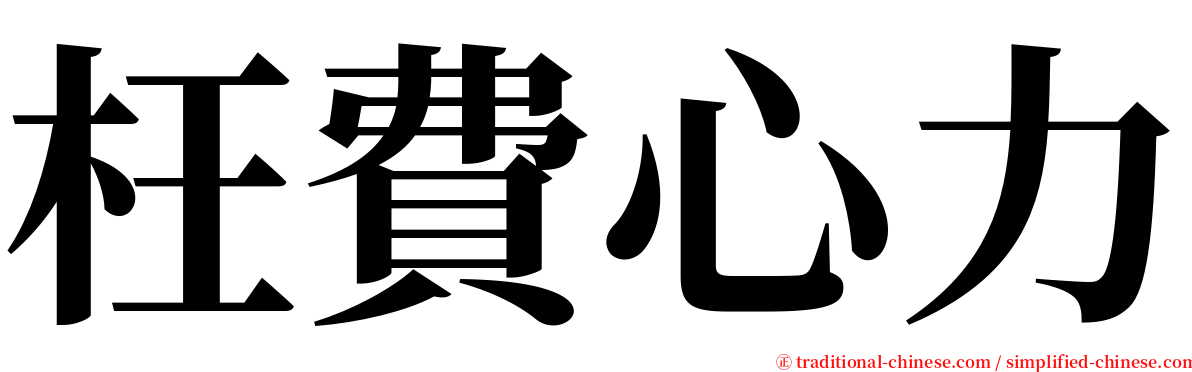 枉費心力 serif font