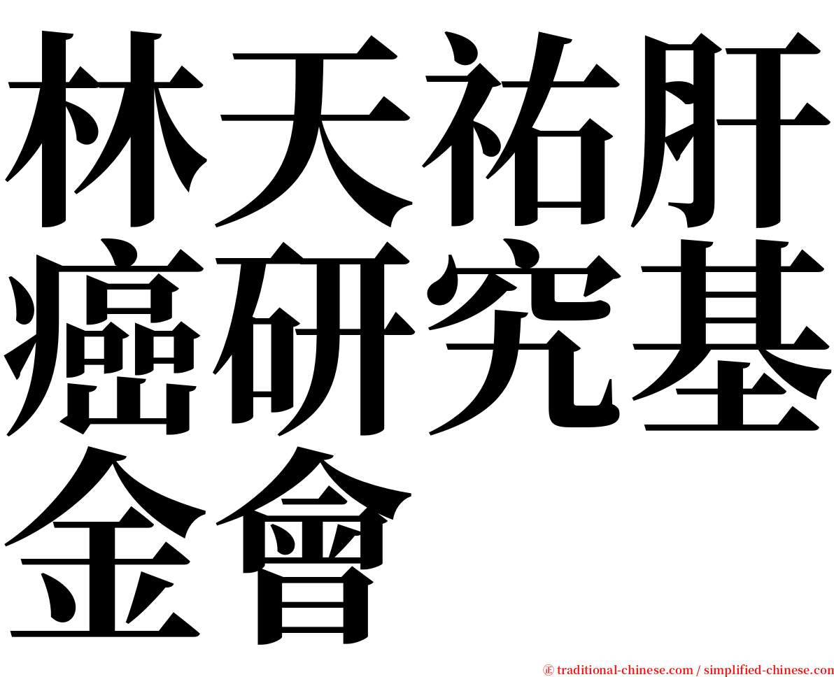 林天祐肝癌研究基金會 serif font