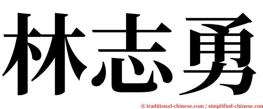 林志勇 serif font