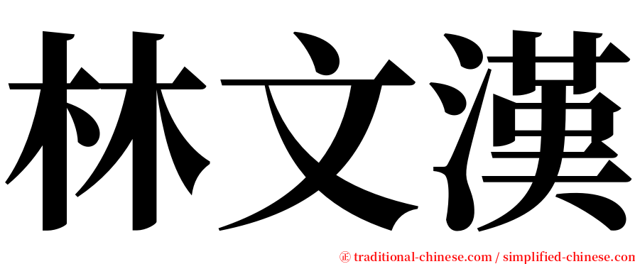 林文漢 serif font