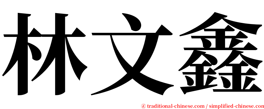 林文鑫 serif font