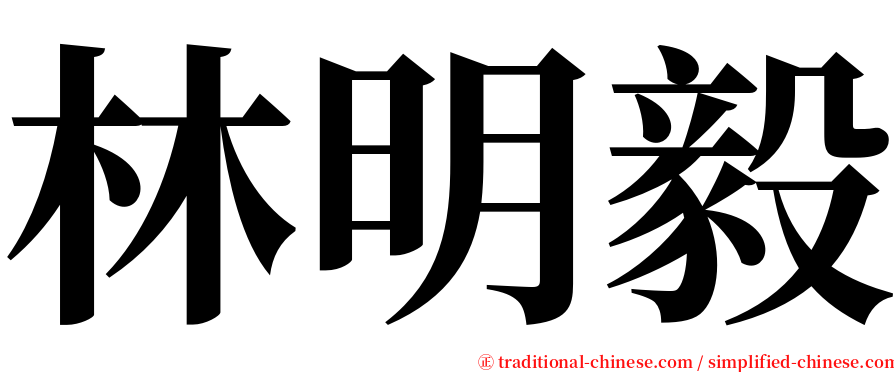 林明毅 serif font